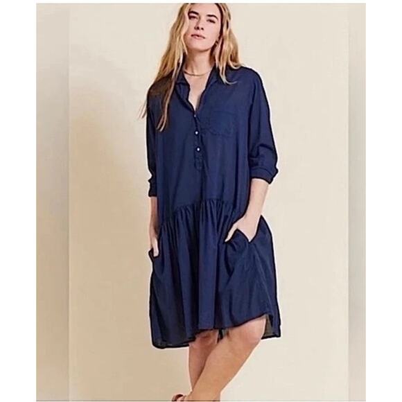 Grayson The Changemaker Navy Blue Shirt Dress Long Sleeve Relaxed Fit Size 05 XL - Picture 1 of 7